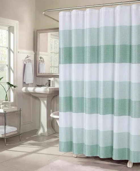 Dainty Home Ombre Waffle Fabric Shower Curtain