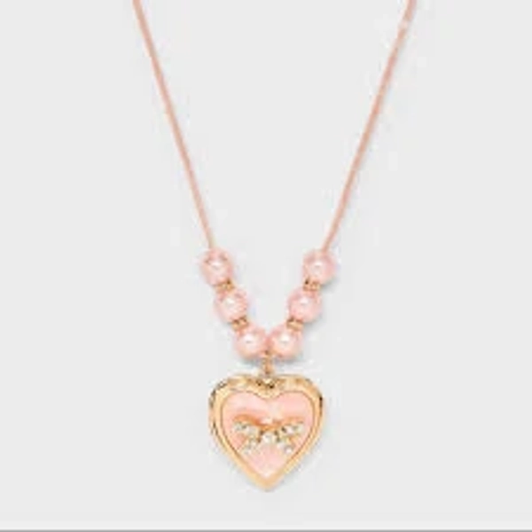 Cat & Jack Girls' Bow Locket Necklace