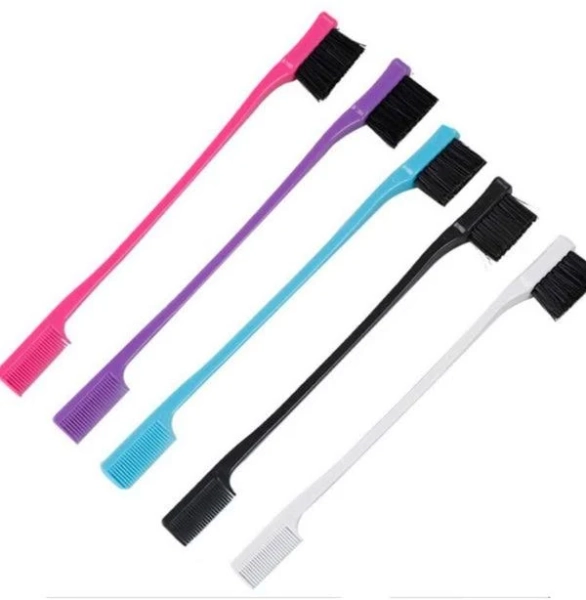 5 Pack Assorted Colors Edge Brushes & Comb | Perfect Edges Made Easy | Smooth & Define Edges