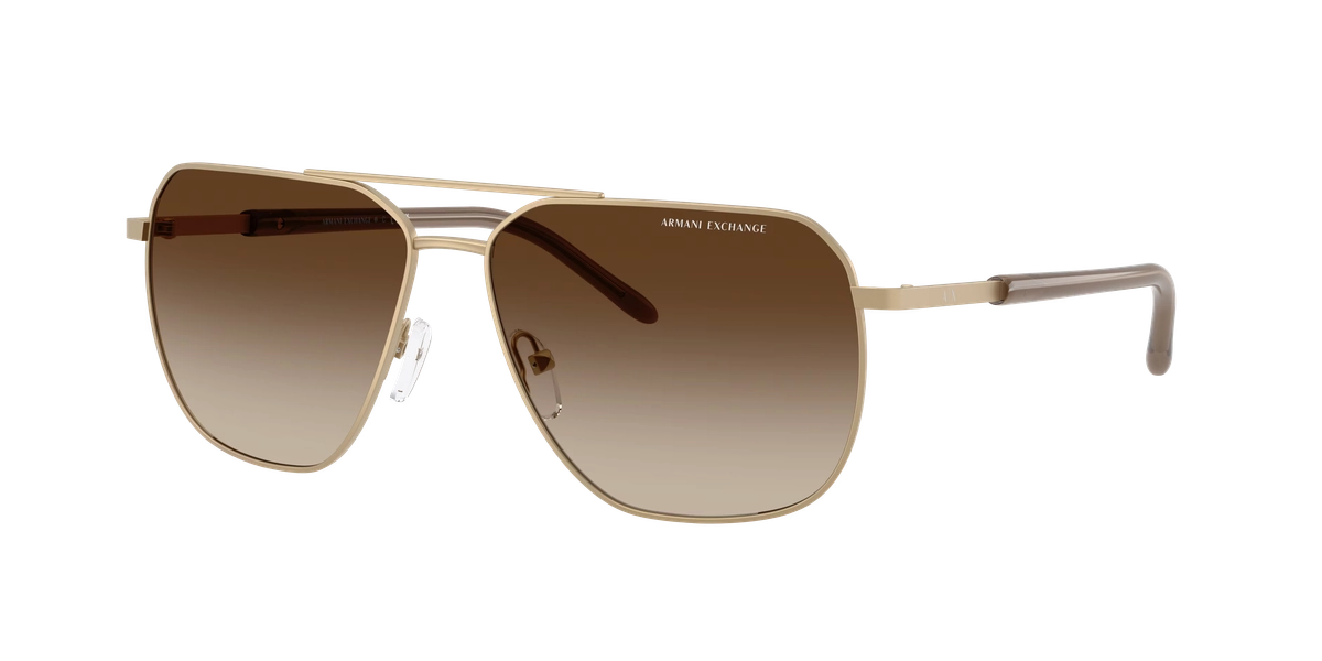 ARMANI EXCHANGE AX2057S Matte Pale Gold - Men Sunglasses, Brown Gradient Lens