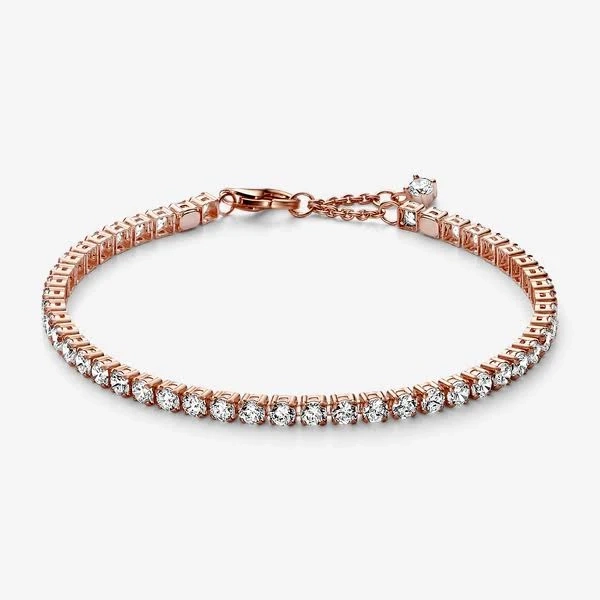 Pandora Sparkling Tennis Bracelet in 14K Rose Gold-Plated