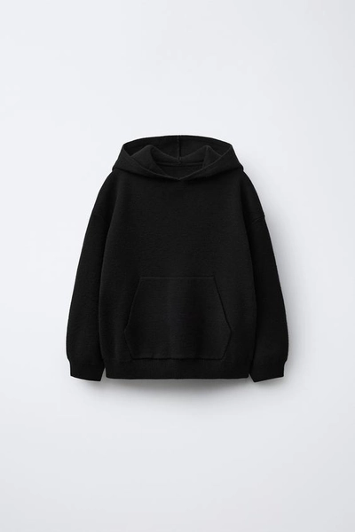 KNIT HOODED SWEATSHIRT