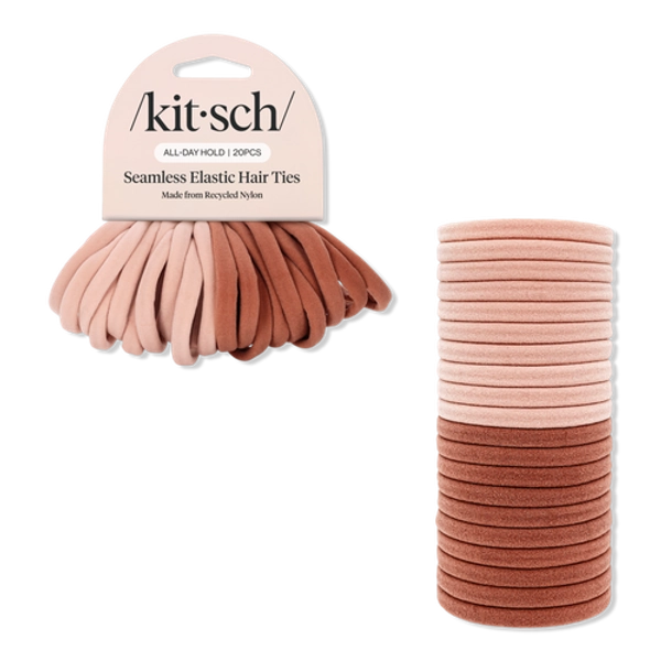 Recycled Fabric Seamless Hair Elastics 20pc Set - Blush