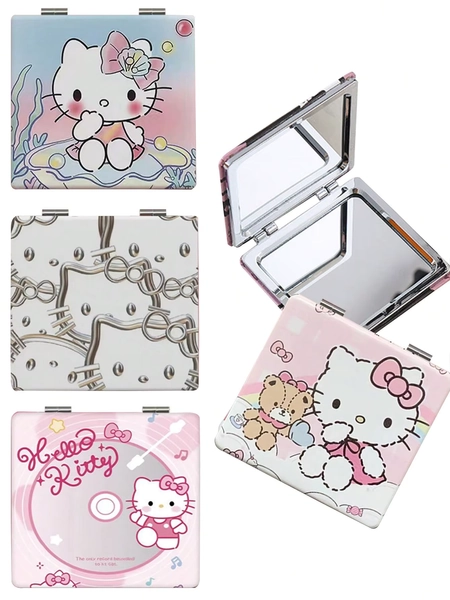 1pc HelloKittyes Double-Sided Folding Mirror Compact for On-The-Go Beauty Everyday Convenience and Perfect Travel Accessory - AliExpress 26