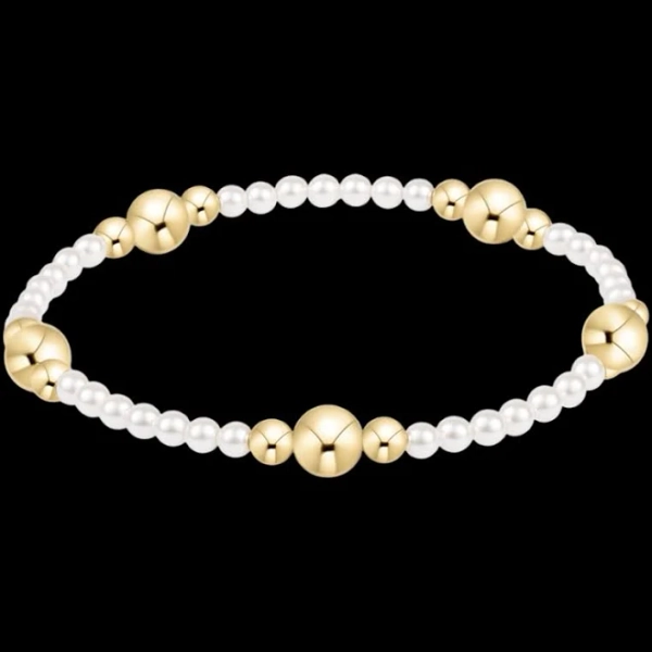 E Newton Purpose Gold Pearl Bracelet