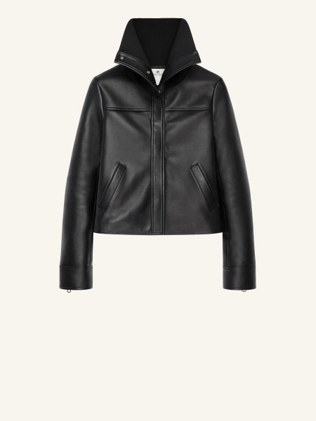 VESTE COL HAUT EN CUIR
