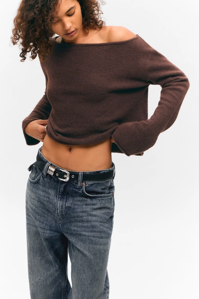 Soft Knit Boat-Neck Sweater