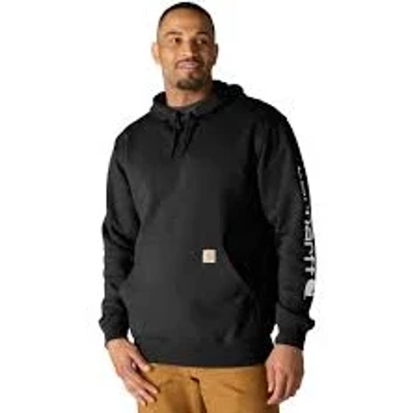 Loose Fit Midweight Logo Sleeve Graphic Hoodie