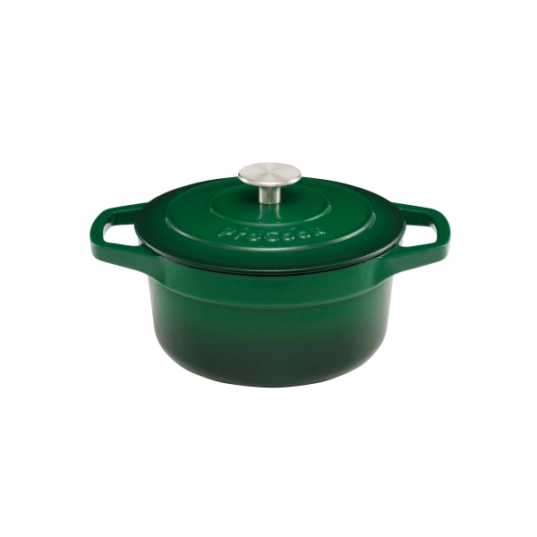 Cast Iron Casserole Dish  20cm / 2.7L Round Graduated Green