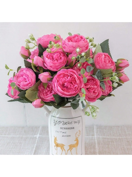 1 Bunch/3 Bunches Artificial Peony & Assorted Flowers For Wedding Bouquet, Classroom/Home/Office/Garden/Party Decor, Birthday Celebration Gifts Graduation