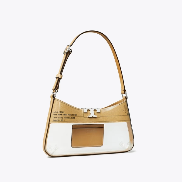 Eleanor Clear Slim Shoulder Bag in white, size OS
