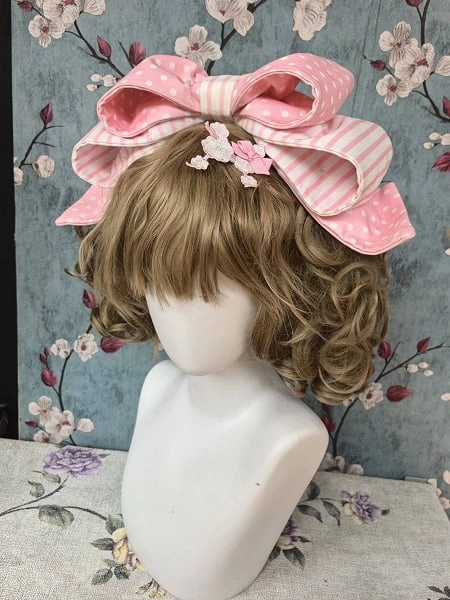 [£14.91]Pink / Black&White Bowknot KC with Poodle Embroidery Patch