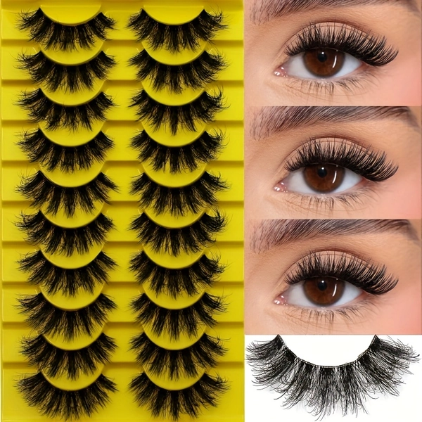 20pcs Cute Fluffy False Eyelashes, Charming Thick False Eyelashes, Plump, High-end Texture, No Fragrance, Creating Charming Big Eyes, Perfect for Daily Dates And Gatherings