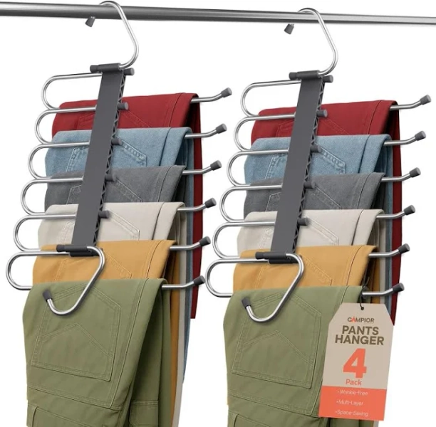 4-Pack Space Saving Pants Hanger