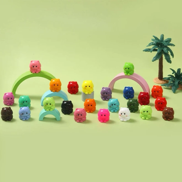 24pc Mini Colorful Pig Taba Squishy