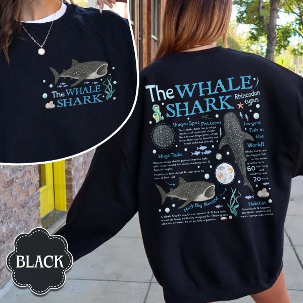 Whale Shark Sweatshirt: Vintage Marine Life Ocean Tee