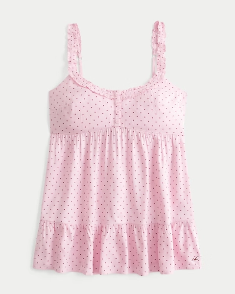 Ruffle Trim Tunic Babydoll Top