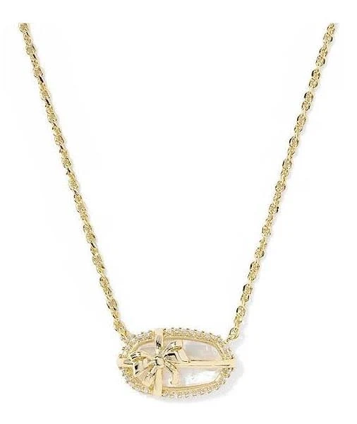 Kendra Scott Elisa Bow Short Pendant Necklace with Iridescent Crystal