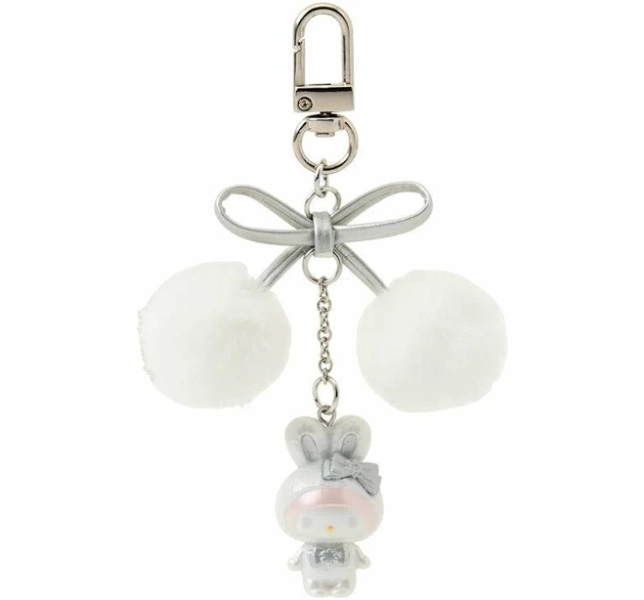 My Melody Fluffy Snow Bunny Keychain
