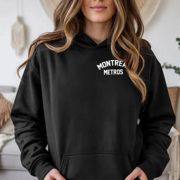 Montreal Metros Hoodie | Hockey Movie Fan Gift | Premium Cotton Blend Sweatshirt | Unisex Sport Inspired Apparel for Fans S / Black