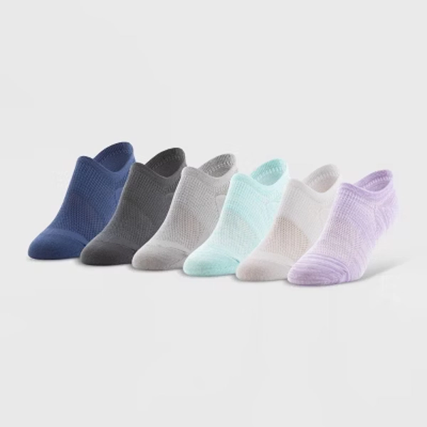 Peds All Day Active Women's 6pk Ultra Low No Show Socks - Assorted Colors 5-10: Arch Support, Breathable Mesh