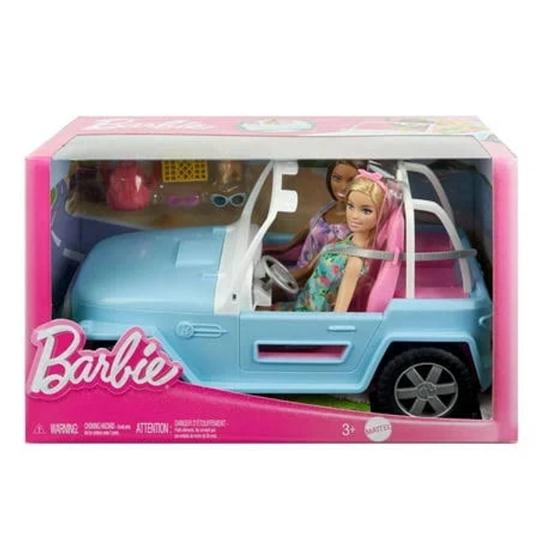 Barbie & Friends Blue Jeep Vehicle Playset