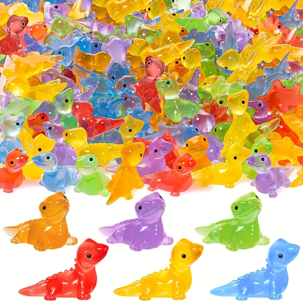 [Glow-in-the-Dark Lizard Set] 30/50/100pcs Resin Glow-in-the-Dark Lizard Set - Mini Night Light Garden Statues, Micro Landscape Crafts, Flower Pot and Glass Jar Decorative Animal Figurines, Perfect Holiday Gift, Statue Ornaments