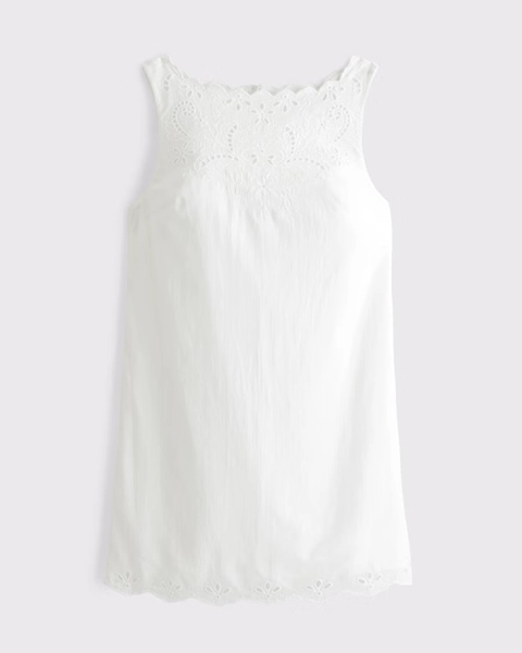 Embroidered High Neck Mini Dress