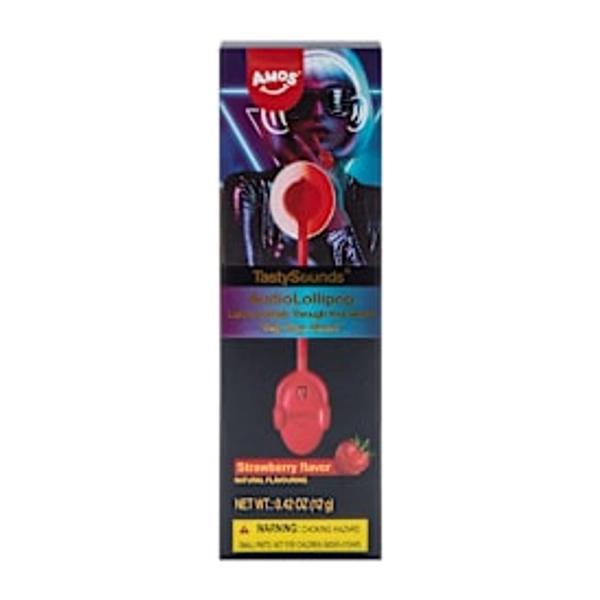 Amos® TastySounds™ Strawberry Flavor Audio Lollipop 0.42oz