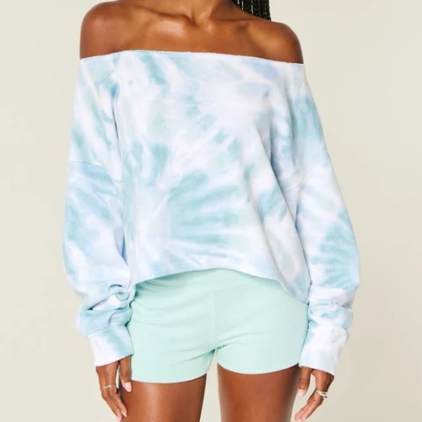 Hollister Women's Tie-Dye Double Off-The-Shoulder Sweatshirt