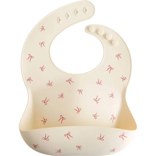 Mushie Silicone Baby Bib with Bows