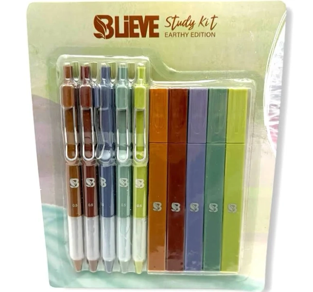 Blieve- Bible Study Kit With Aesthetic Highlighters And Pens No Bleed