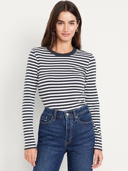 Snug Long-Sleeve Crew-Neck T-Shirt
