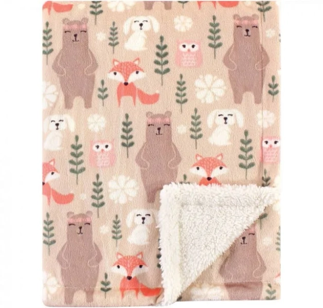 Hudson Baby Infant Girl Plush Blanket