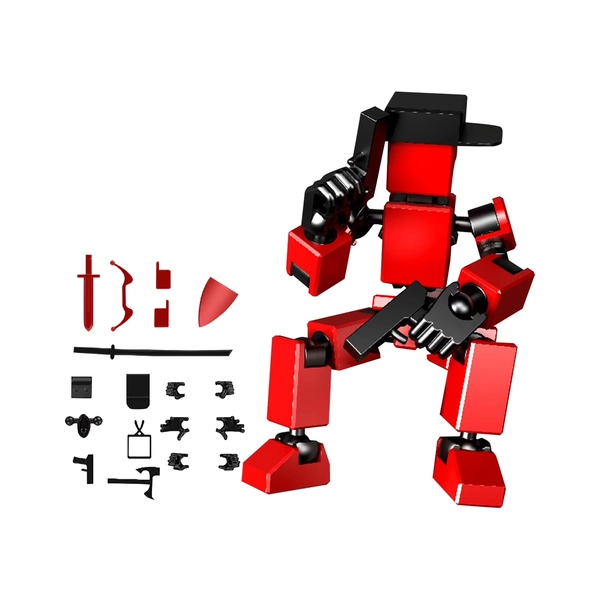 Assembly Completed 2025 Upgrade Titan 13 Action Figure,Robot 13 Action Figures,3D Printed Multi Jointed Movable,Nova 13 Action Figure Set,Desk Decoration,Creative Gifts (Red)