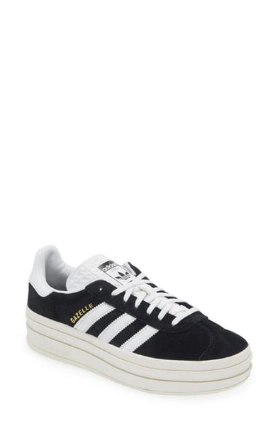 adidas Gazelle Bold Platform Sneaker in Cblack/cwh at Nordstrom, Size 10.5