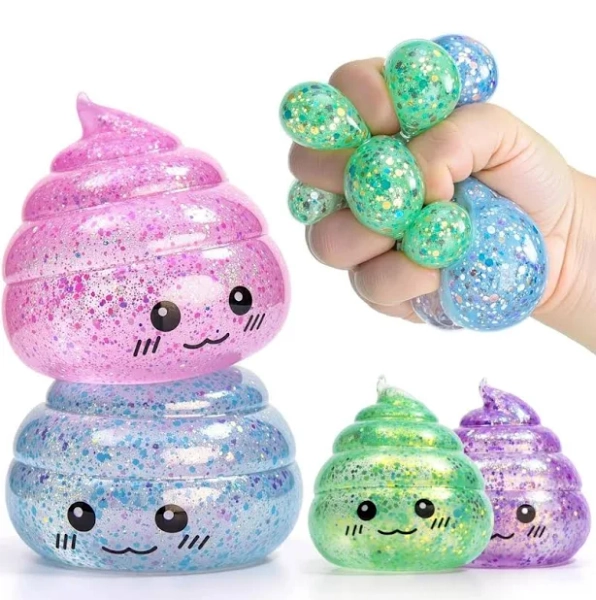 Squishy Glitter Poo Stress Ball Toys