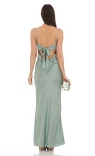 Satin Open Back Maxi Dress in Yellow | LUCY IN THE SKY