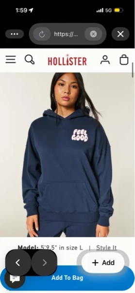 Hollister Feel Good Oversized Logo Graphic Hoodie