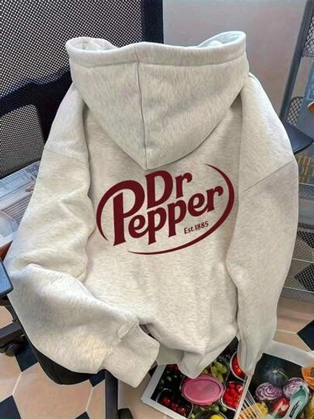 SudaderaLetter Graphic Cute Women's Oversized Hoodie In Light Grey, Y2K Style Fall/Winter Clothes For WomenLoose And Comfortablechristmas Outfit Women