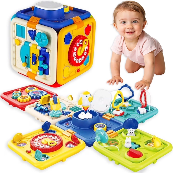 Liegorji 6 in 1 Busy Board, Montessori Toys for  Toddler, Educational Early Development Activity Cube Toys for  Boys&Girls, Ideal Gifts for 1-8 Ages - Walmart.com