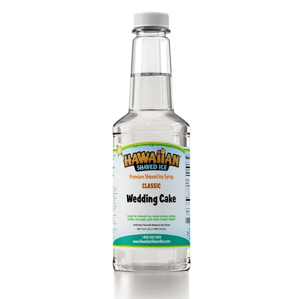 snow cone maker + wedding cake syrup