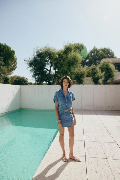 Z1975 SHORT DENIM SHIRT - Mid-blue - XS
