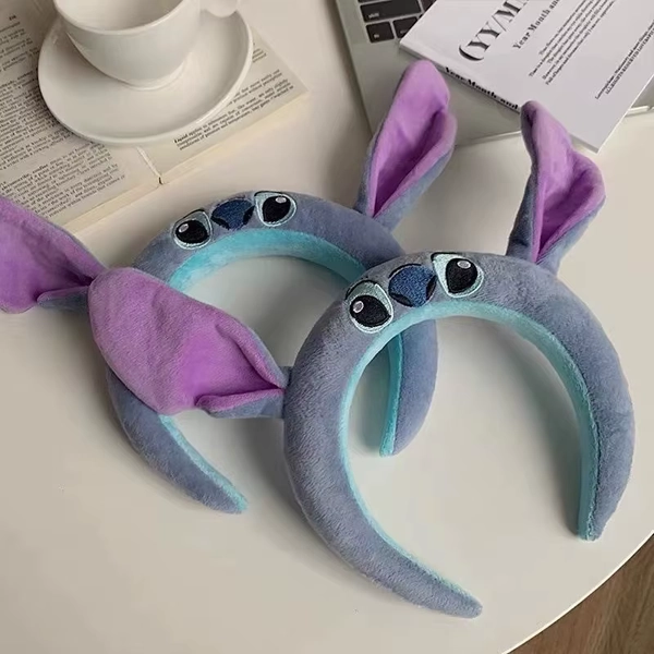 Disney cartoon Stitch headband, cute stitched fabric headband for face washing, hydrotherapy, makeup headband