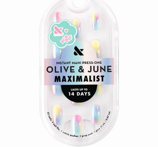 Olive & June + Bubble Instant Mani Short Round Press-on Nails