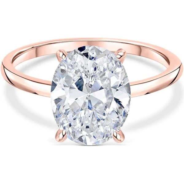 Modern Gents Women's Elena Rose Gold Sterling Silver Engagement Ring