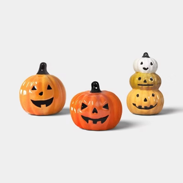 3pc Shiny Ceramic Jacks Decorative Accent Set - Hyde and EEK! Boutique™: Halloween