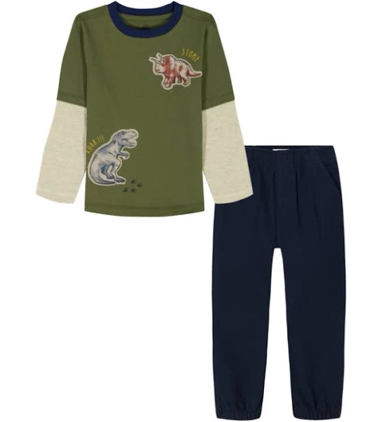 Kids Headquarters Boys 2-Piece Dinosaur T-Shirt and Joggers Set