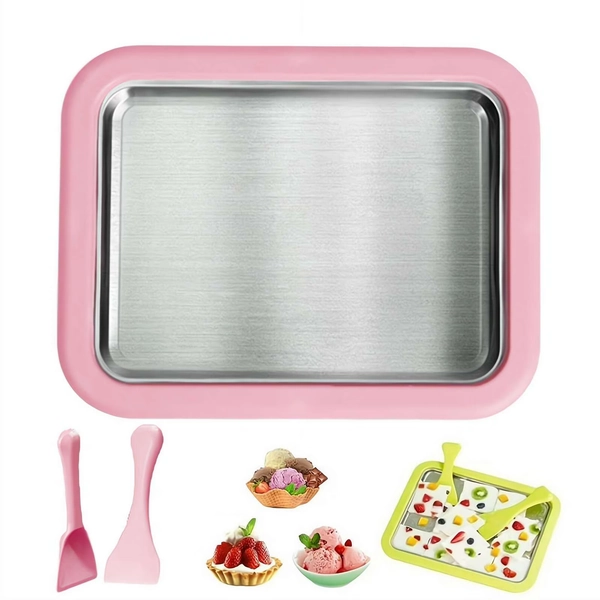 Portable Rolled Ice Cream Maker, Rolled Ices Cream Maker, Ice Creams Roller Makers, At Home Rolling Icecream Makers, With 2 Spatulas and Stainless Steel Cool Plate, For Frozen Yoghurt Gelato Soft - Walmart.com