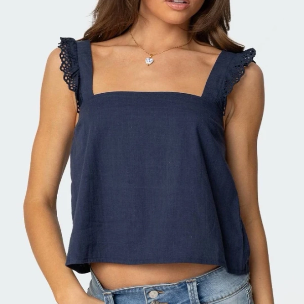 Edikted Women's Viviana Linen Look Top